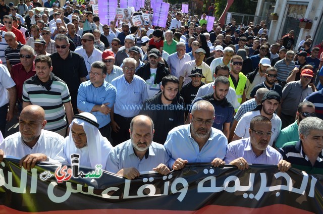  فيديو: الالاف في مظاهرة الشهيد محمد والرئيس عادل بدير  على الشرطة الاختيار محاربة كفرقاسم او عائلات الاجرام 